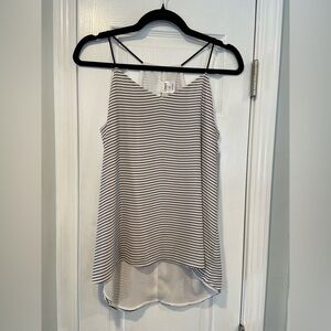 Express Size S White Black Stripe Barcelona Cami Spaghetti Strap Reversible Tank